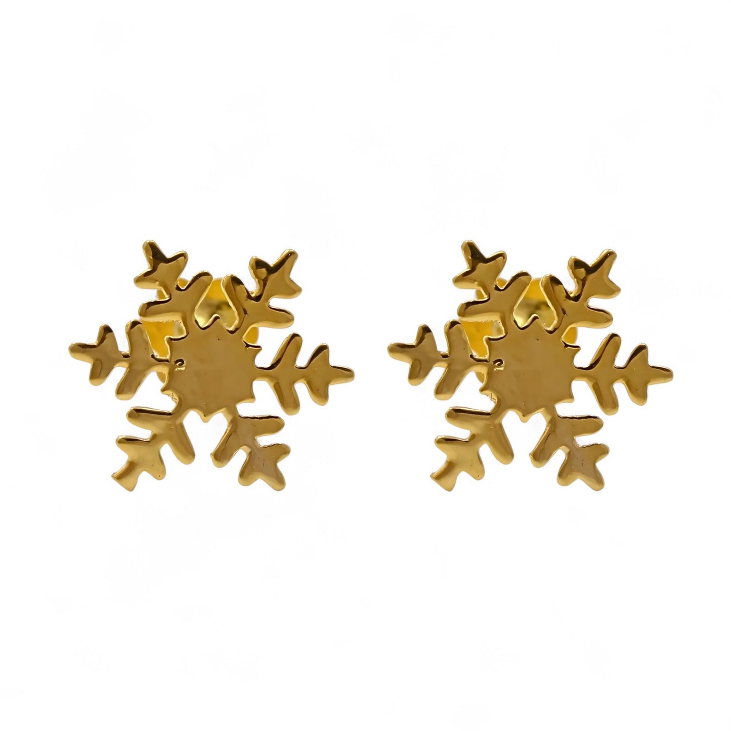 18K Real Gold women Snowflake Nose pin cum Earring Gold Screw Back