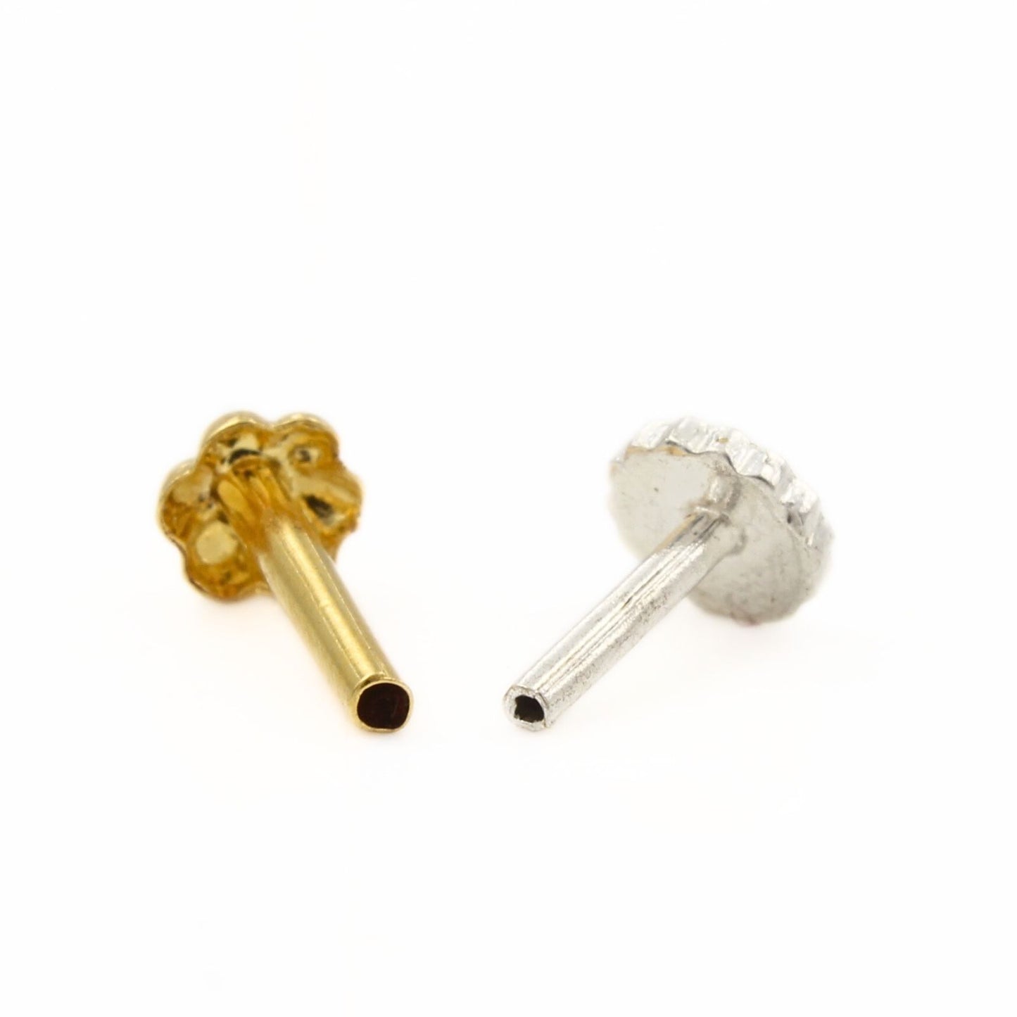 Flower style 18k Real Gold Women Nose pin Push Pin