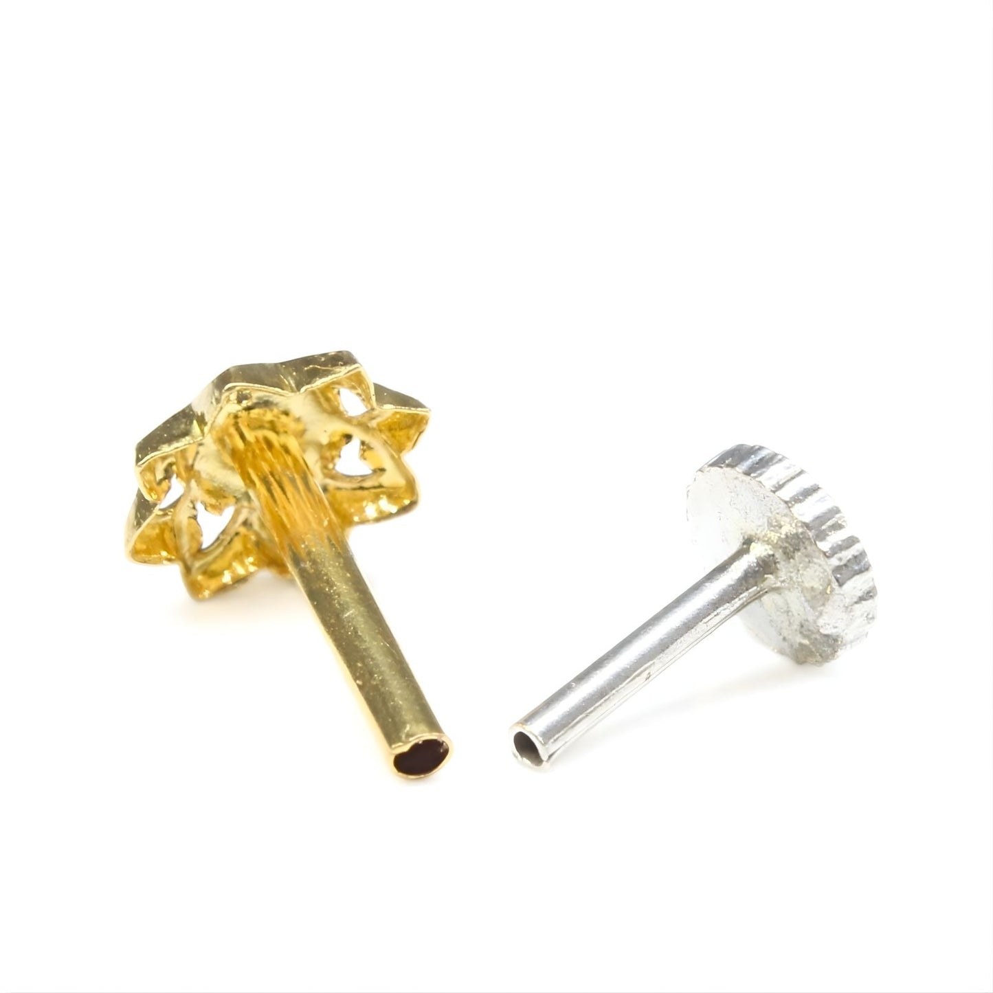 18K Real Gold women star Nose pin nose ring Push Pin