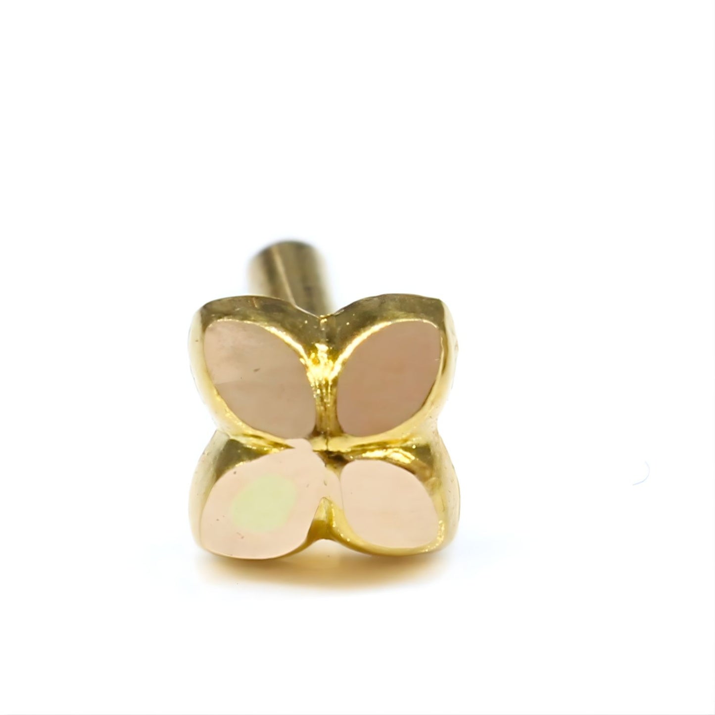 18K Real Gold women small Nose pin nose ring Push Pin
