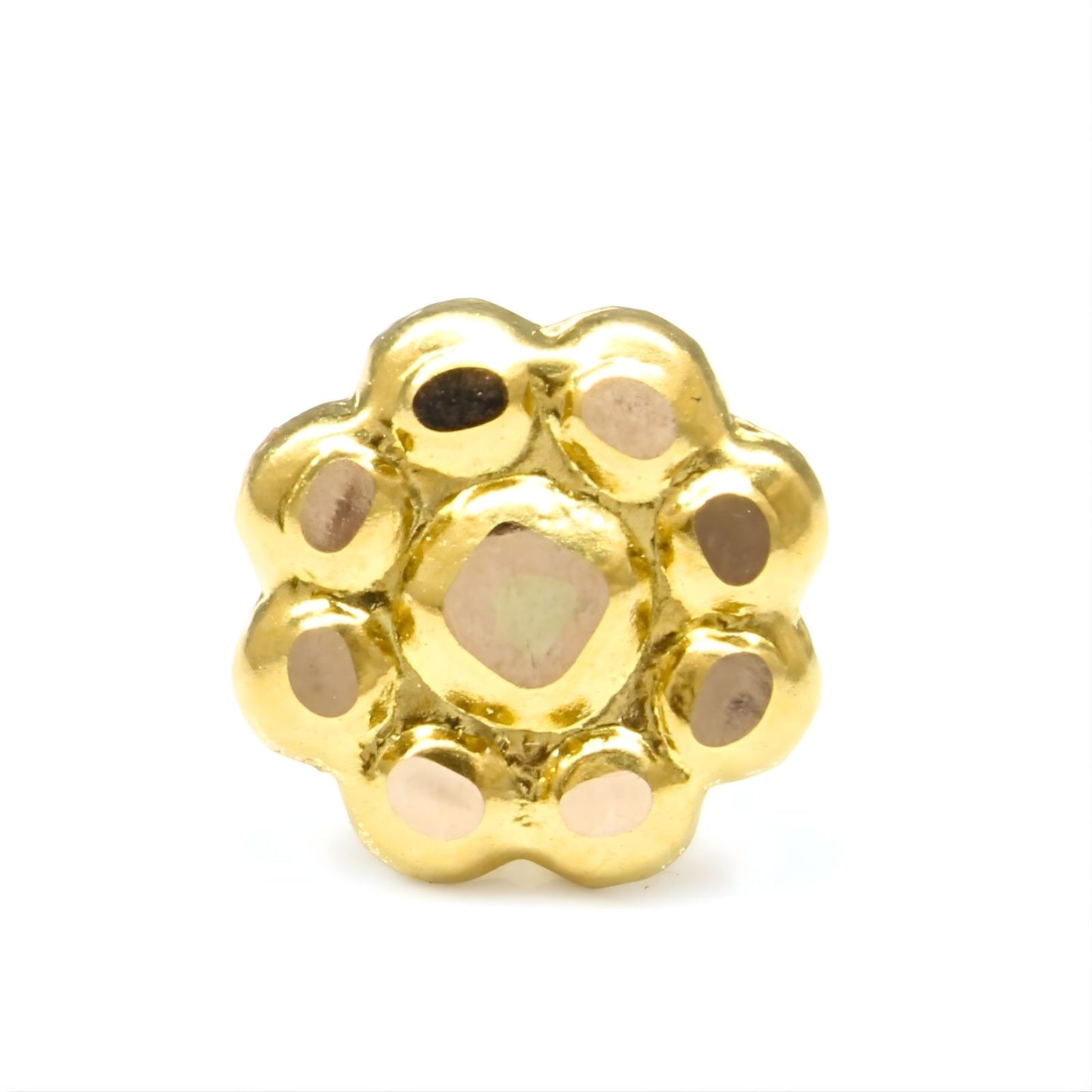 18K Real Gold women flower Nose pin nose ring Push Pin