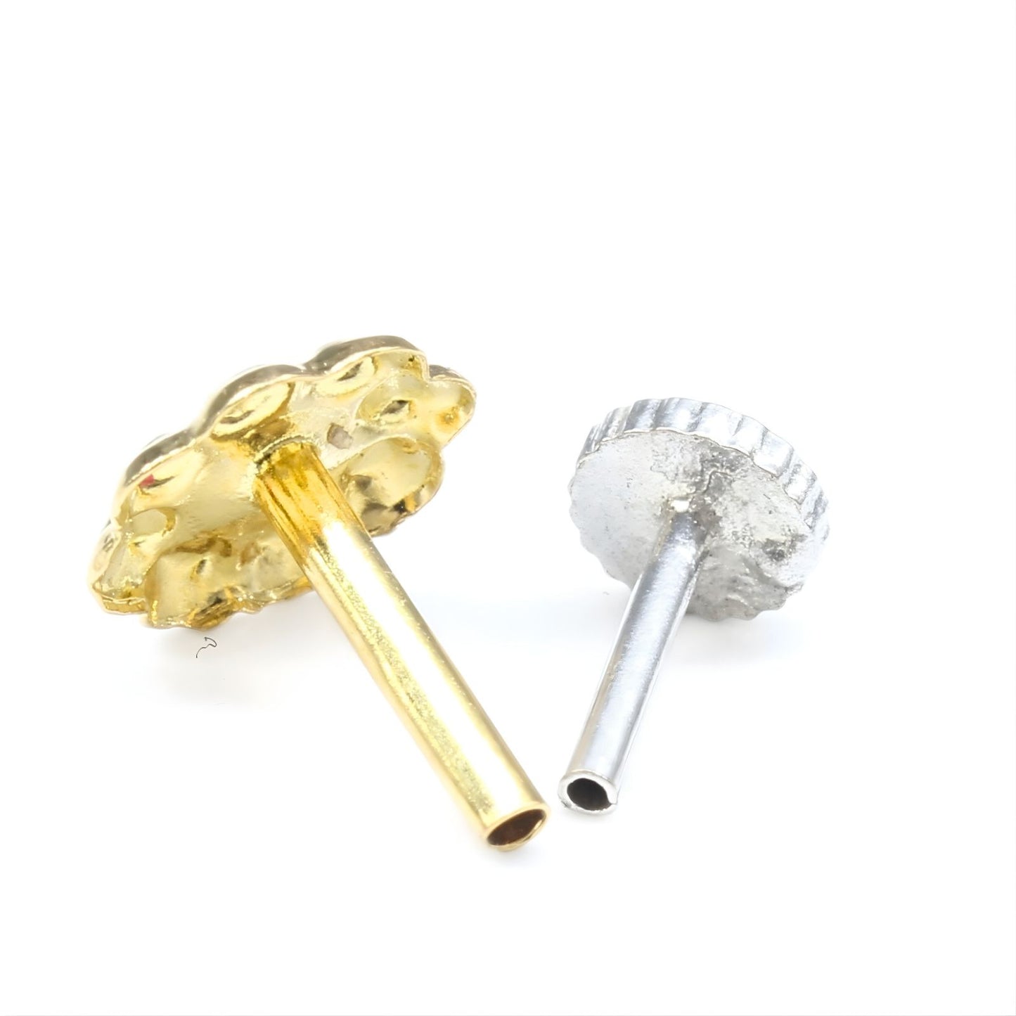 18K Real Gold women flower Nose pin nose ring Push Pin