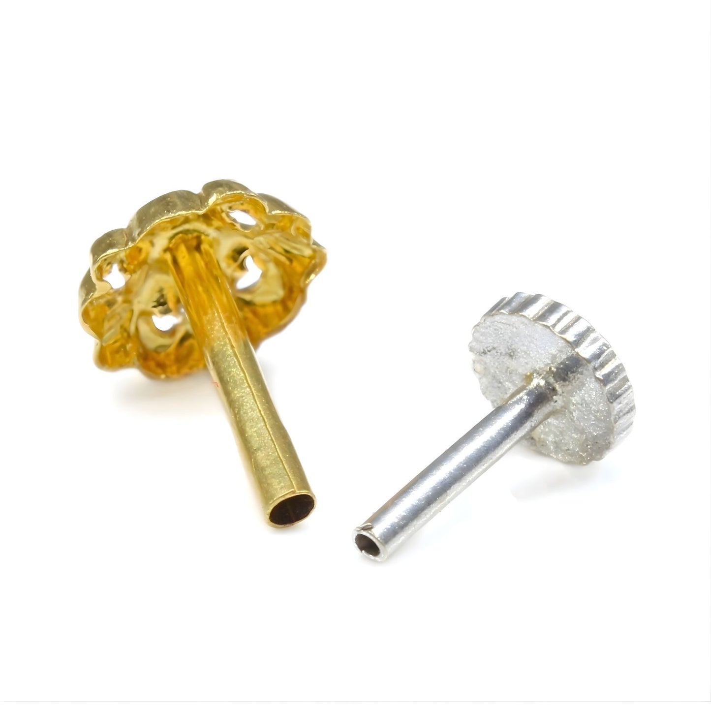 18K Real Gold women Nose pin nose ring Push Pin