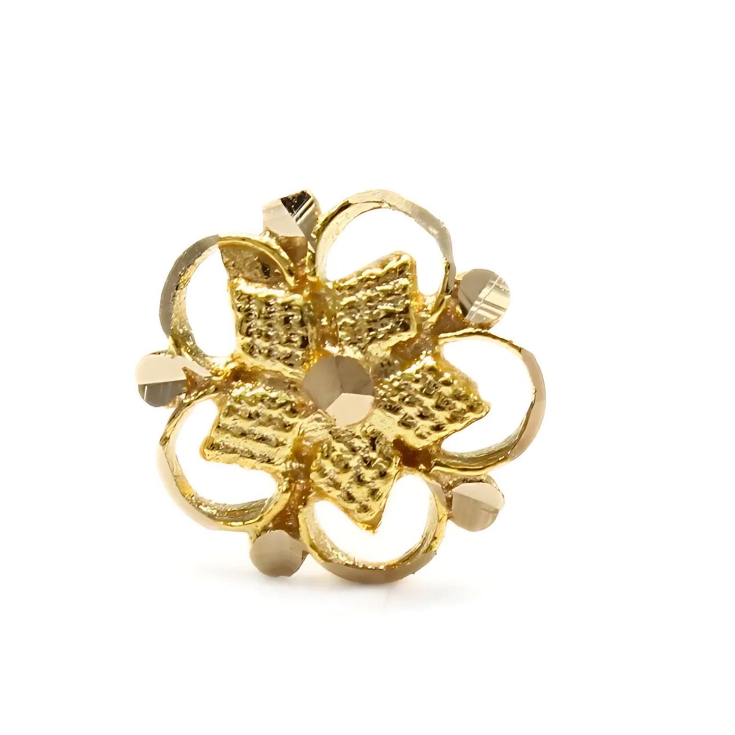 18K Real Gold Floral Nose pin nose ring Push Pin