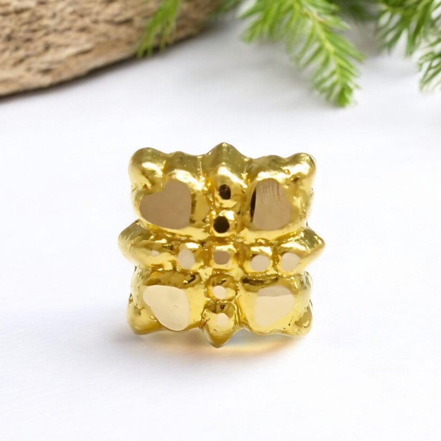 18K Real Gold square Nose pin nose ring Push Pin