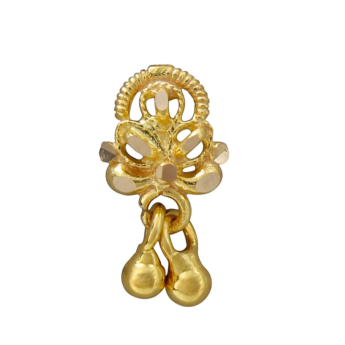 18K Real Gold women dangle style Nose pin nose ring Push Pin