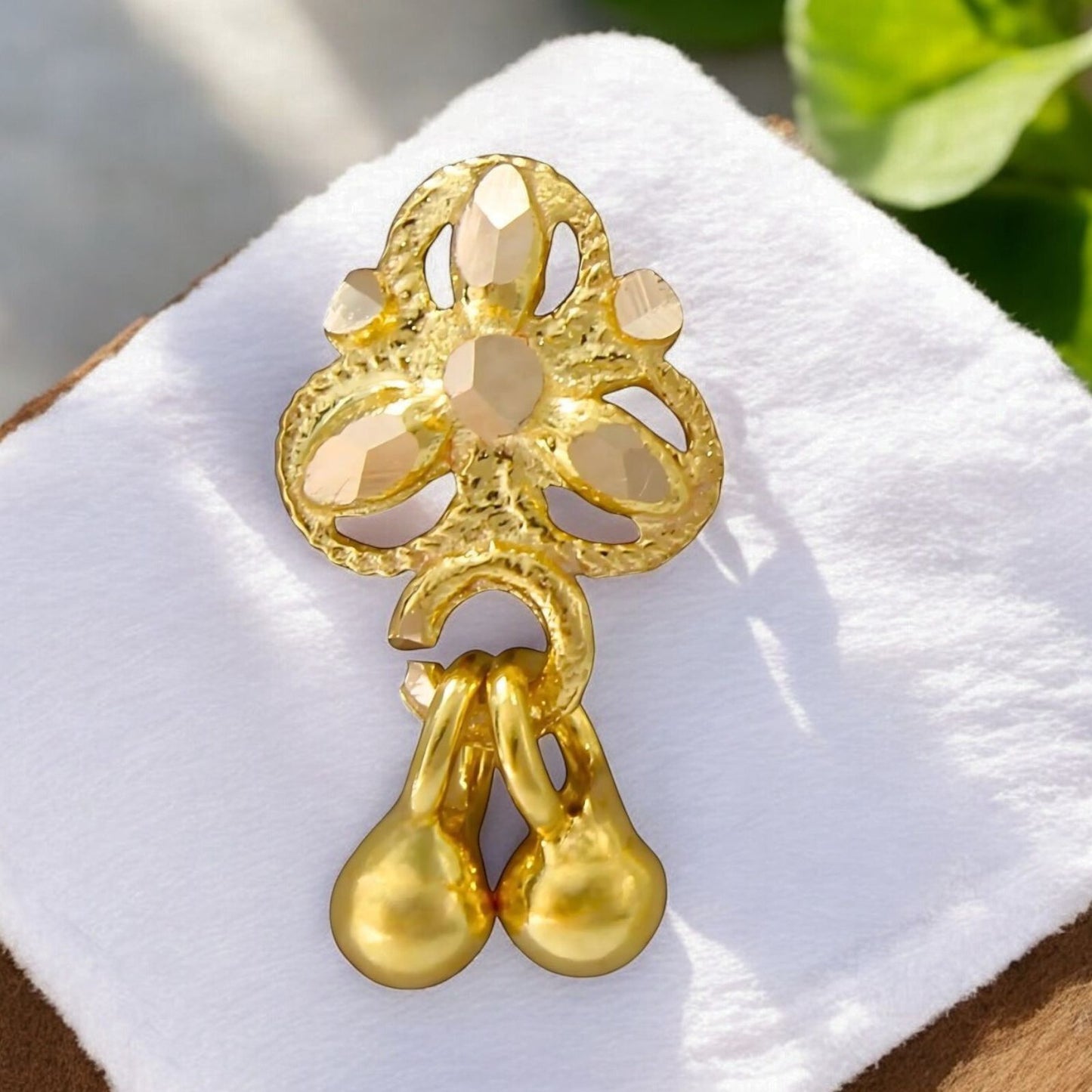 18K Real Gold handmade dangle Nose pin nose ring Push Pin