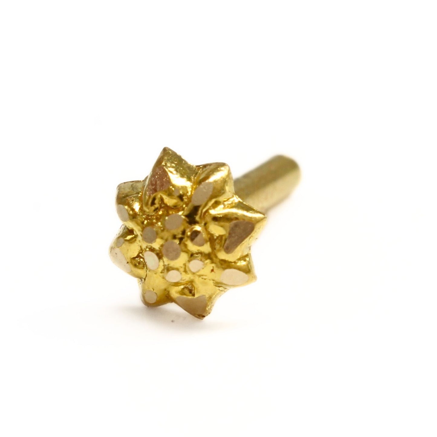 18K Real Gold Tiny Floral Nose pin nose ring Push Pin