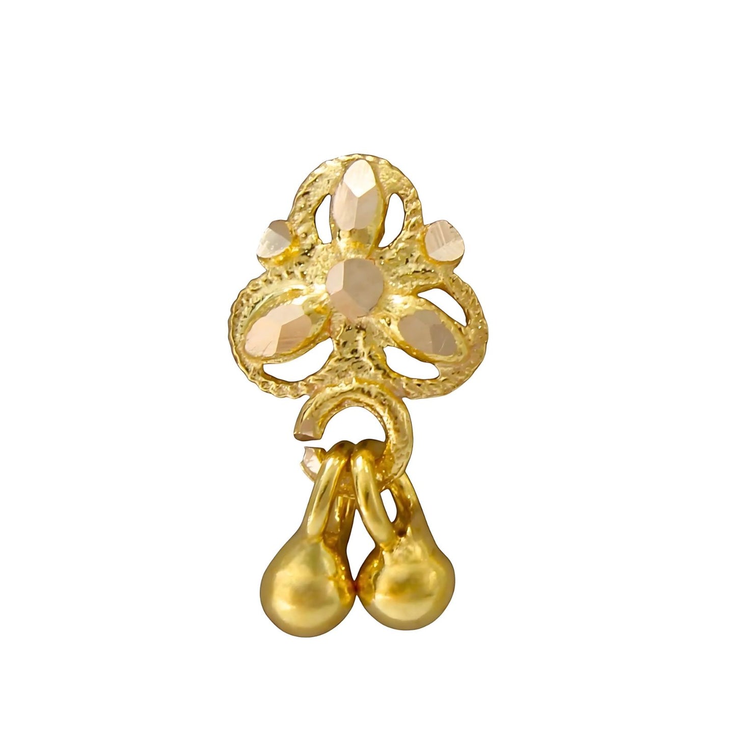 18K Real Gold handmade dangle Nose pin nose ring Push Pin
