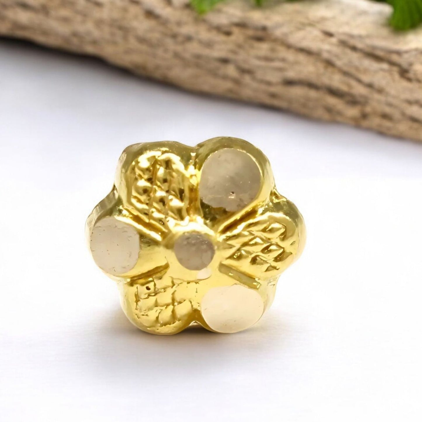 18K Real Gold small Flower Nose pin nose ring Push Pin