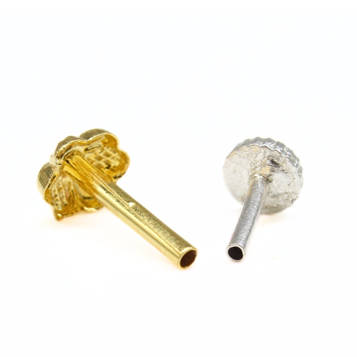 18K Real Gold small Flower Nose pin nose ring Push Pin