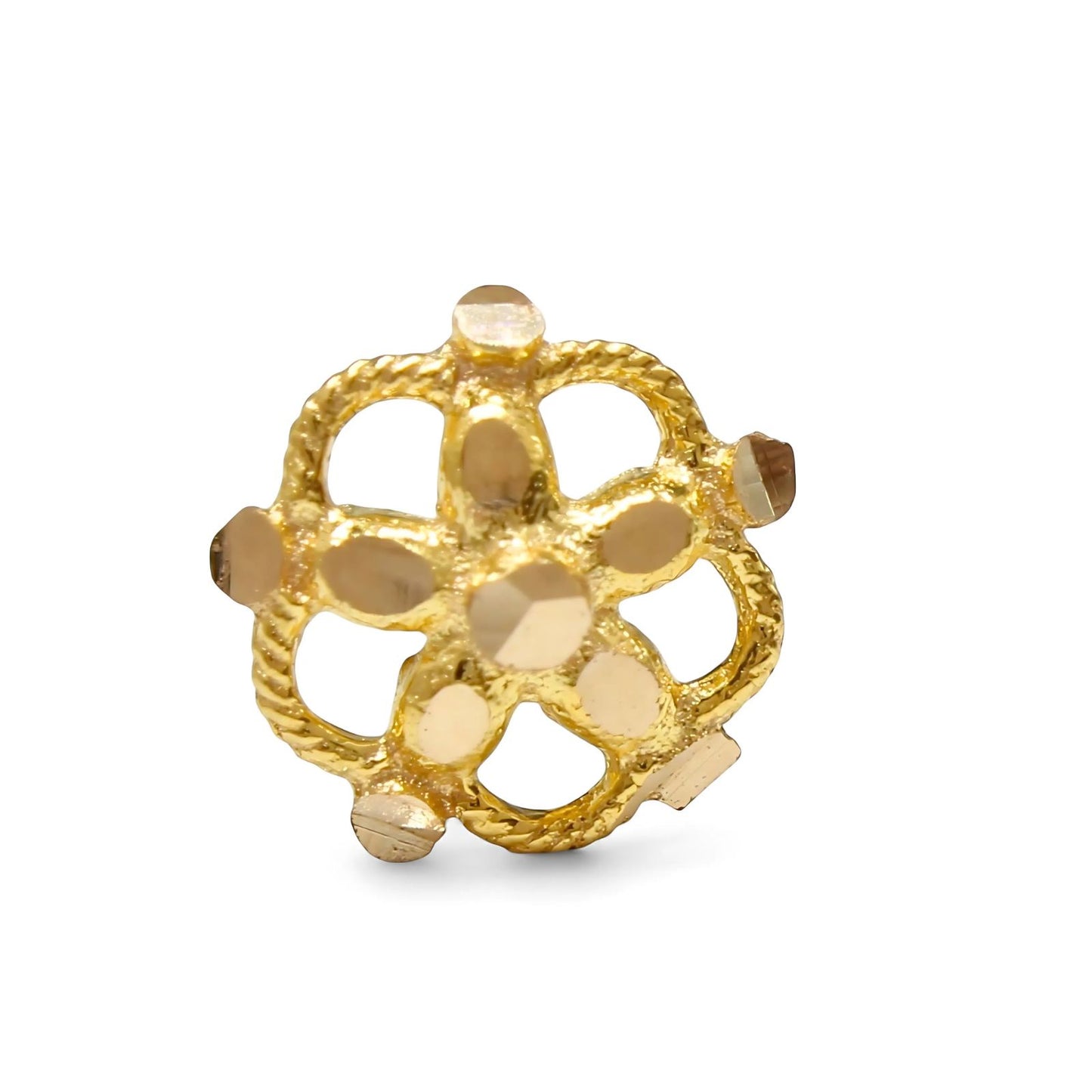 18K Real Gold women floral style Nose pin nose ring Push Pin