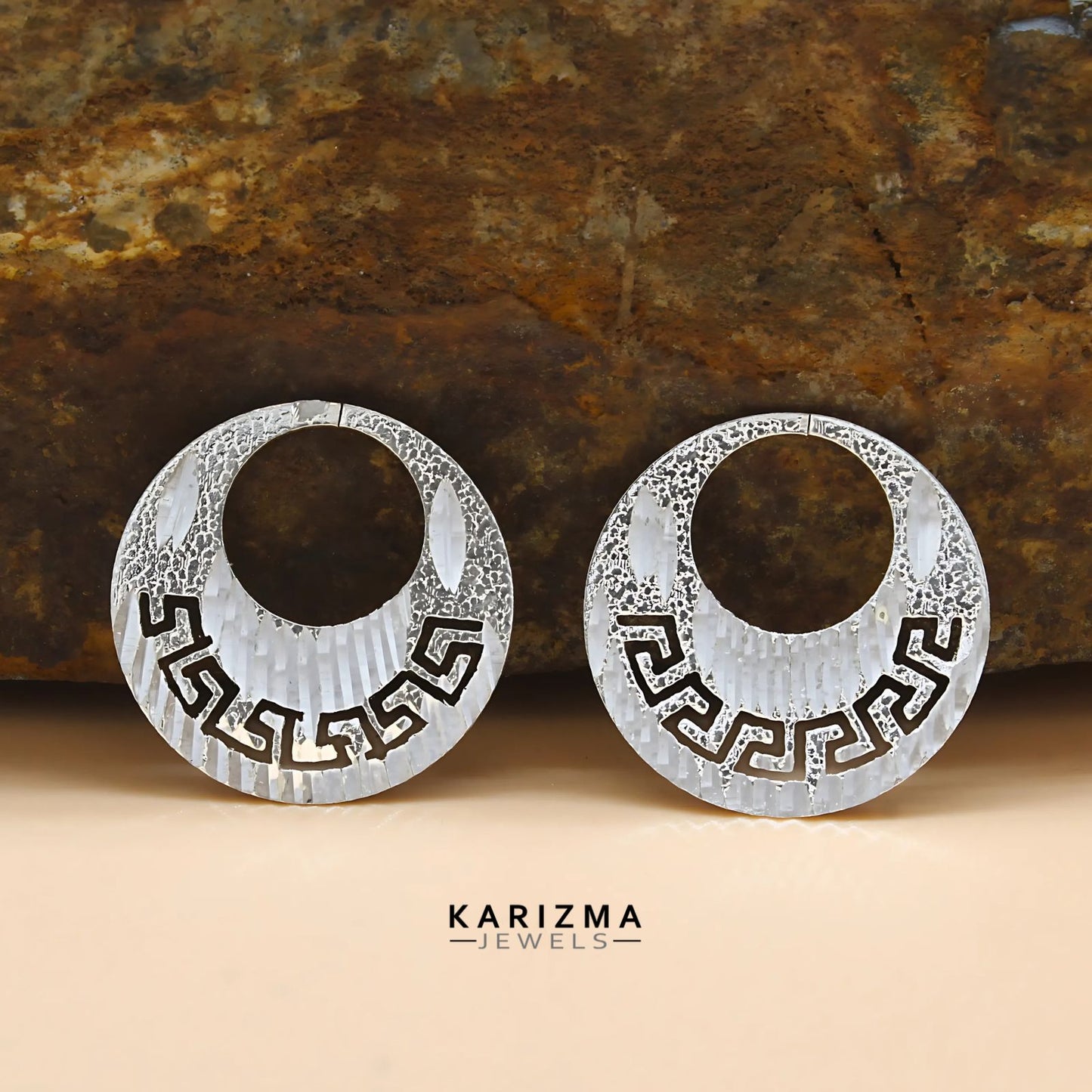 Real Sterling Silver Round Moon Shaped Nattiyan (Nanti) men women earring