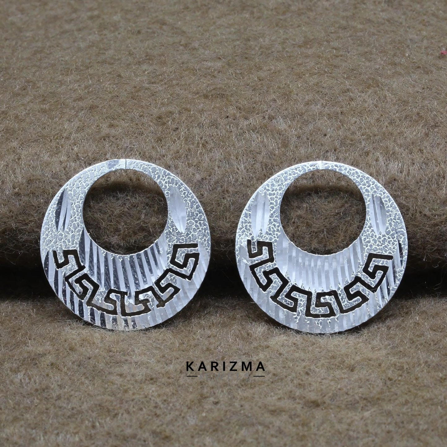 Real Sterling Silver Round Moon Shaped Nattiyan (Nanti) men women earring