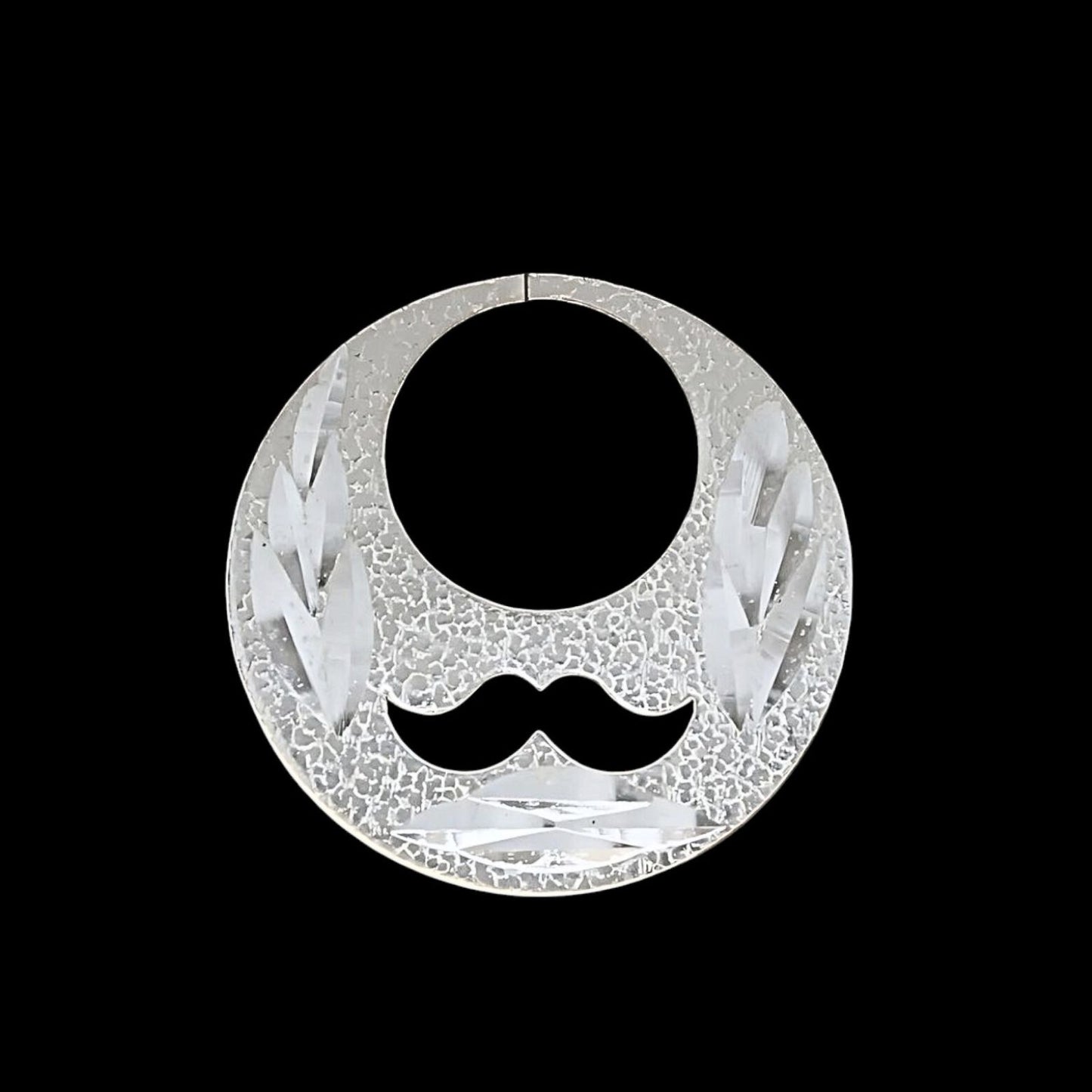 Real Sterling Silver Round Moon Shaped MOUSTACHE Nattiyan (Nanti) men earring