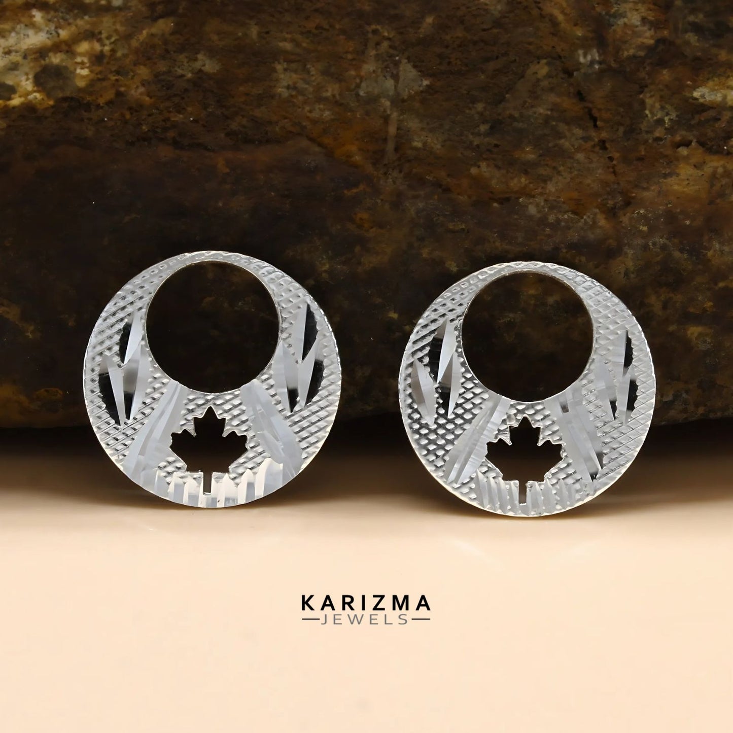 Real Sterling Silver trendy Round Moon Shaped Nattiyan (Nanti) men women earring