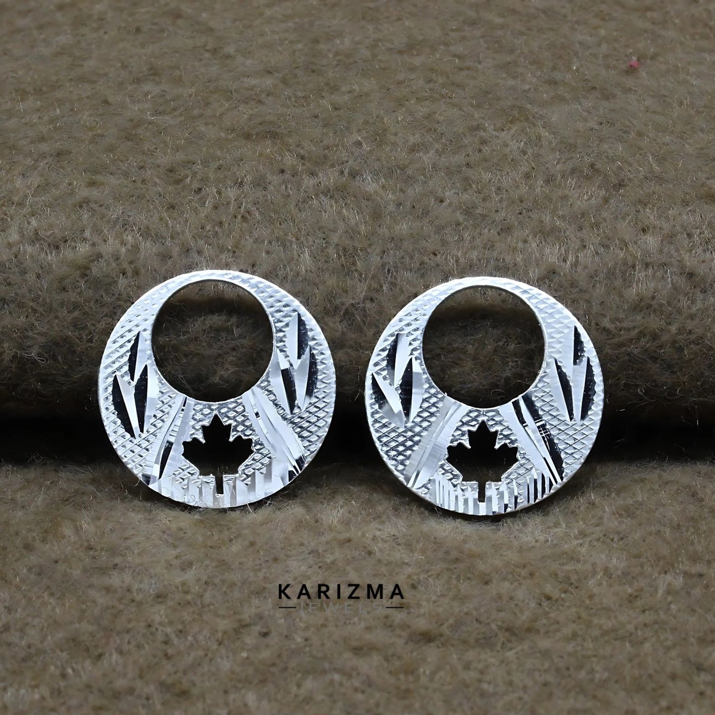 Real Sterling Silver trendy Round Moon Shaped Nattiyan (Nanti) men women earring