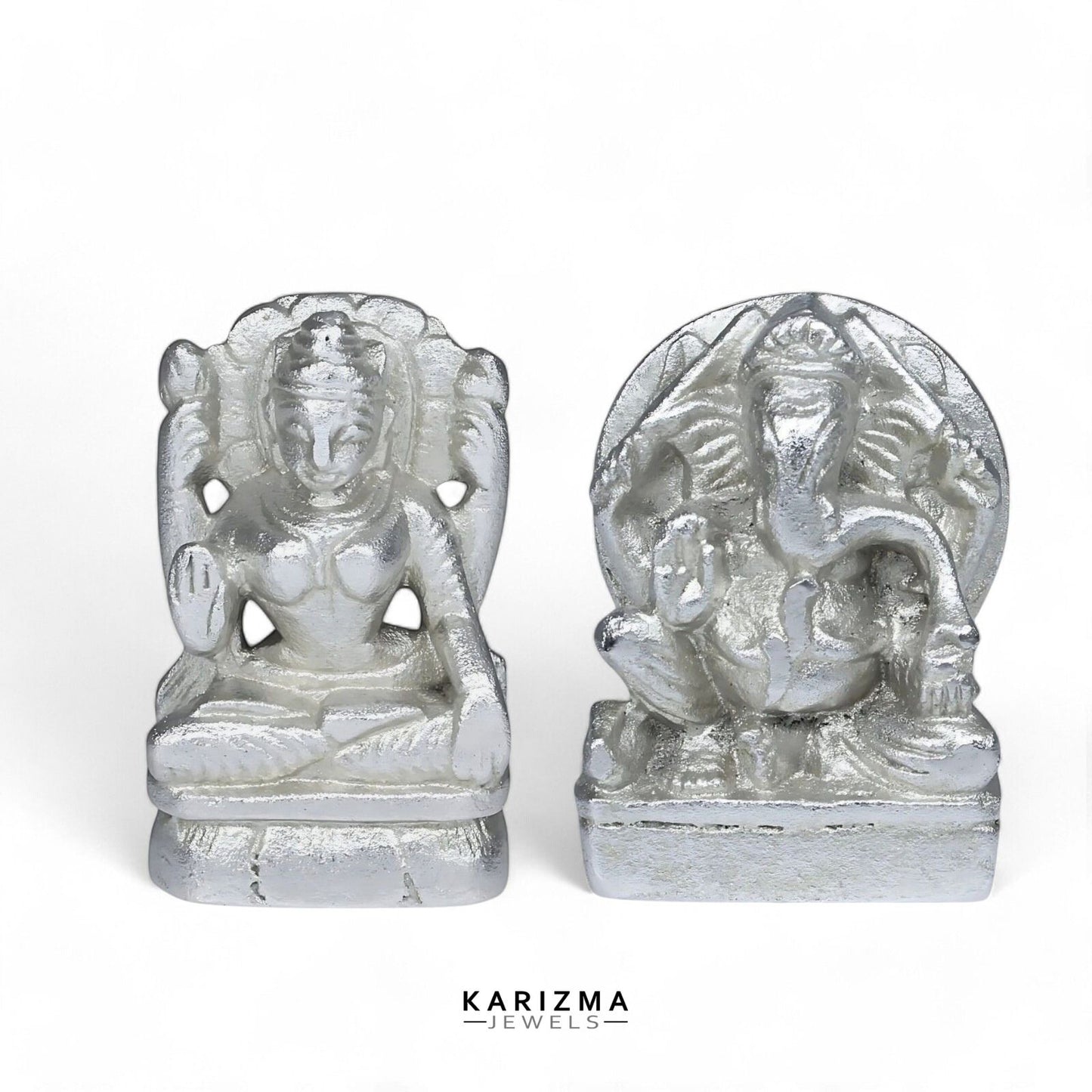 Real Parad (Mercury) Lakshmi Ganesh Idol for Home Puja Pooja