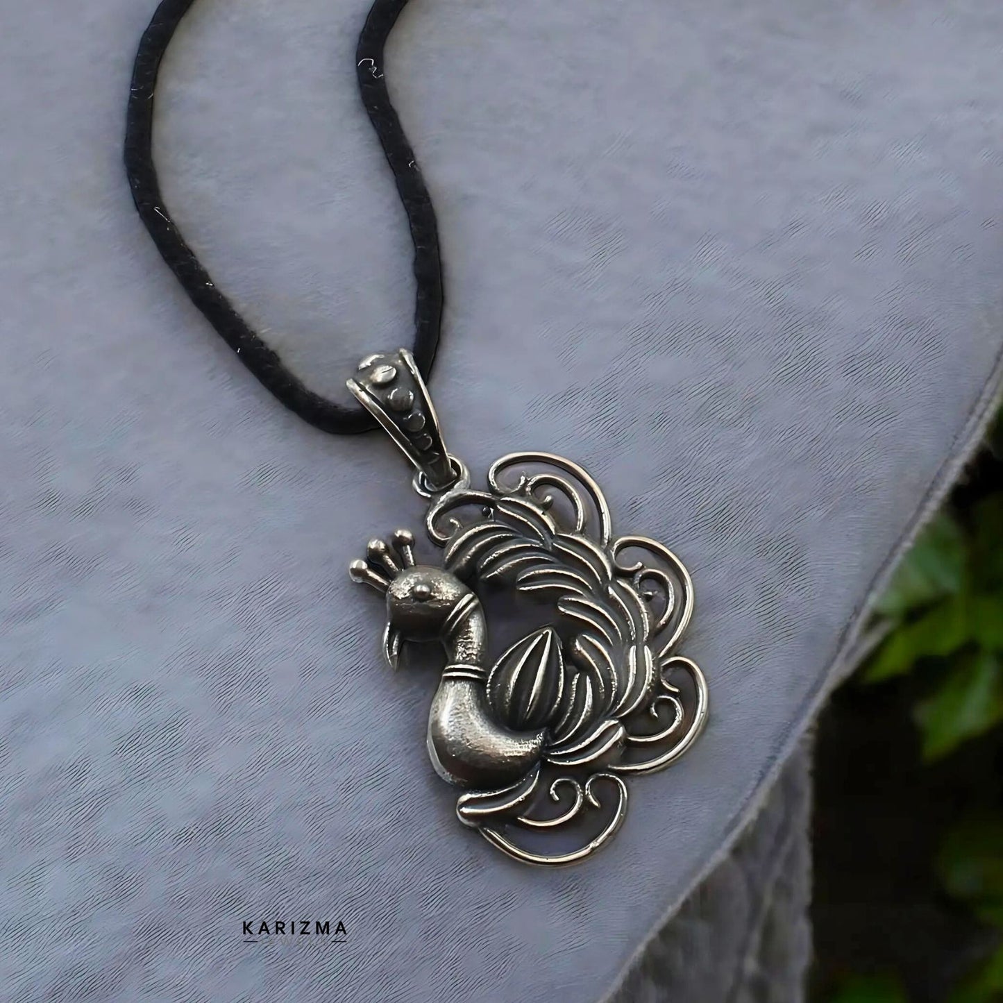 925 Sterling Silver Oxidized Women Indian designer peacock Pendant