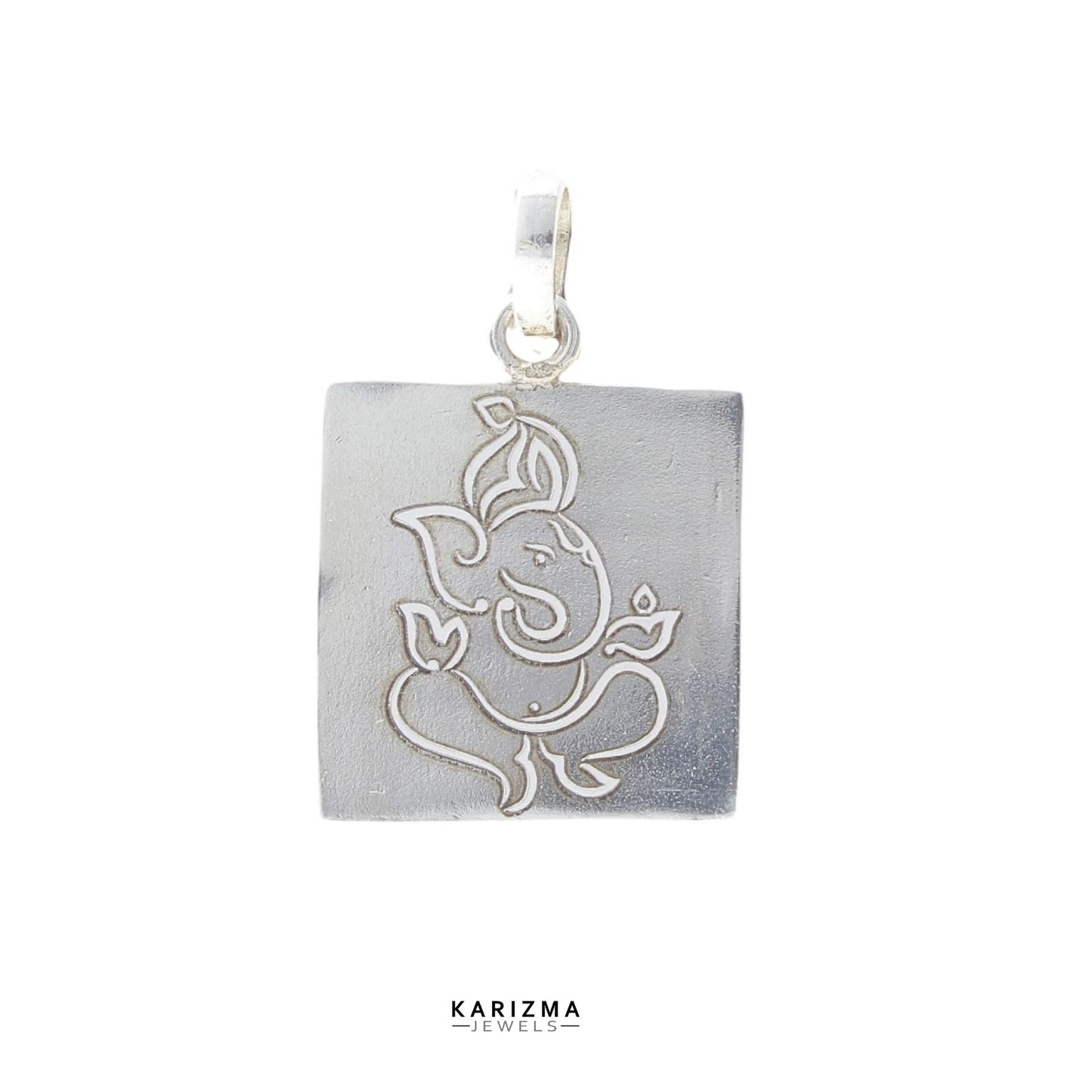 1 Inch Pure Solid Silver Square Piece (Chokor) engraving Pendant lal kitab astrology
