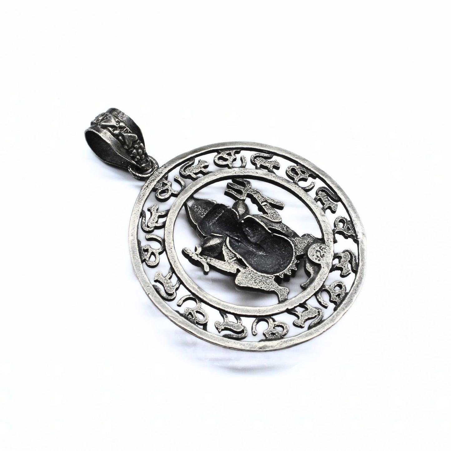 925 Real Silver Ganesh Om Symbol Sacred Geometry Unisex Pendant