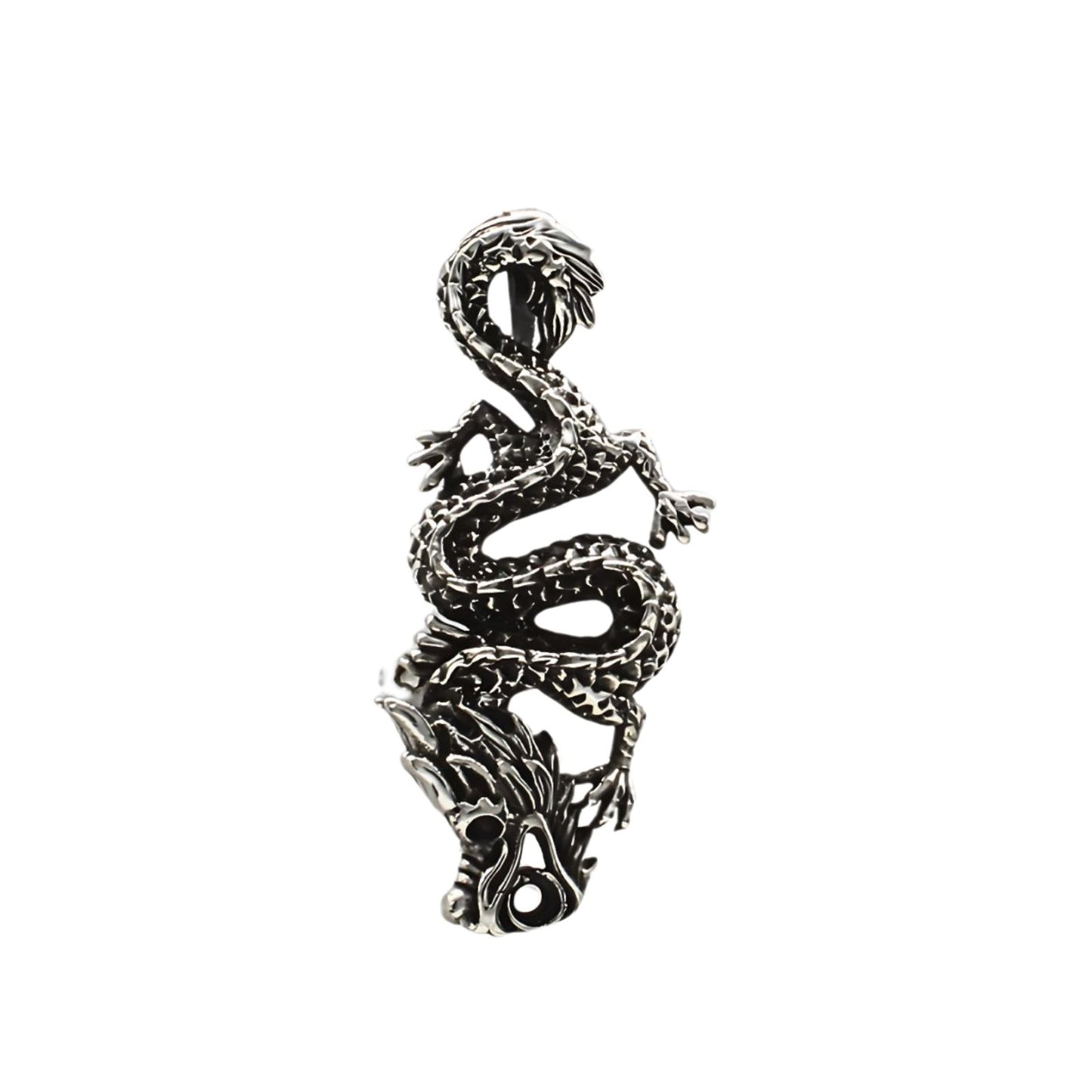 Real Silver Oxidized gorgeous dragon charms Pendant