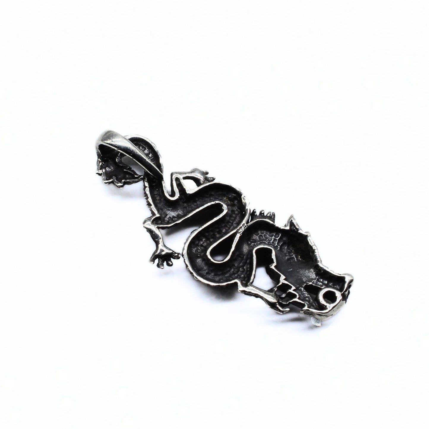 Real Silver Oxidized gorgeous dragon charms Pendant