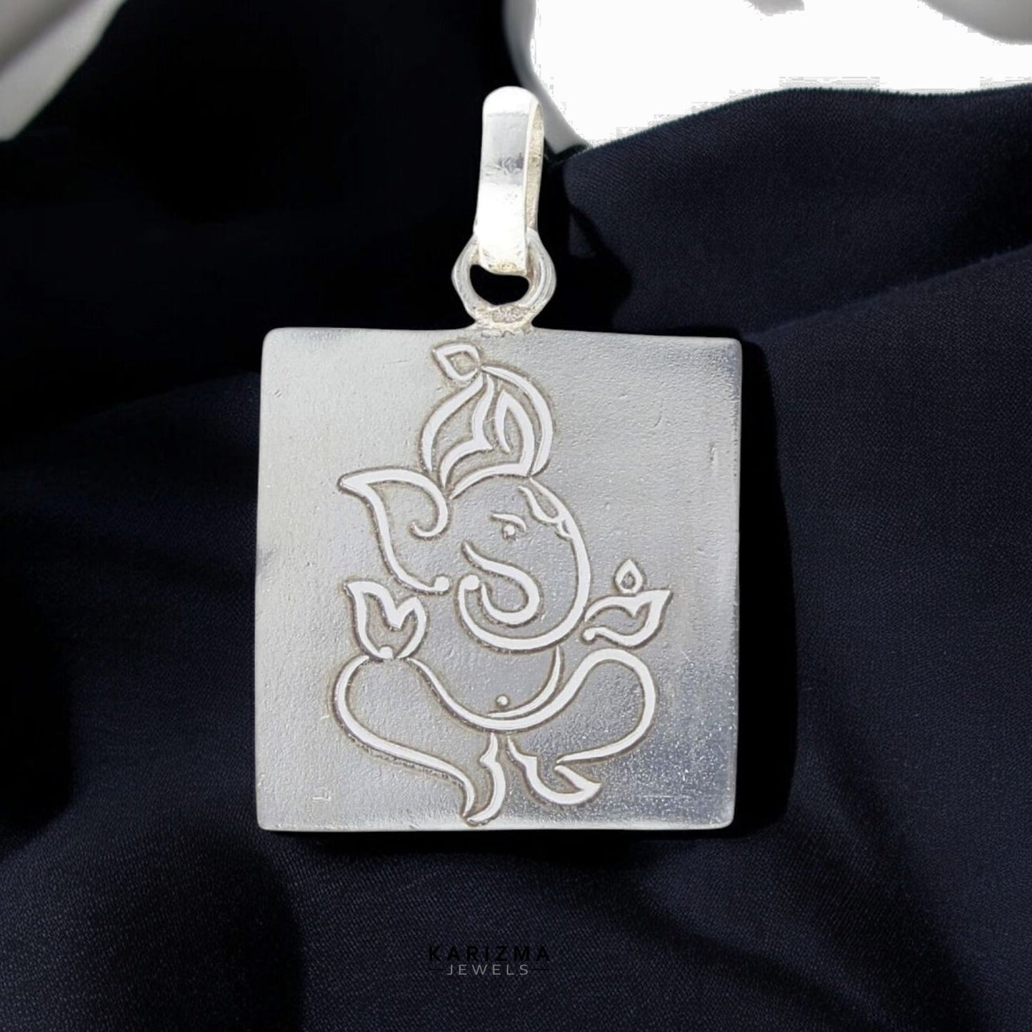 1 Inch Pure Solid Silver Square Piece (Chokor) engraving Pendant lal kitab astrology