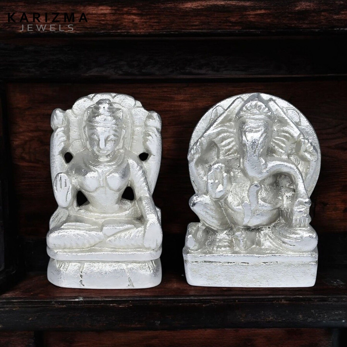 Real Parad (Mercury) Lakshmi Ganesh Idol for Home Puja Pooja