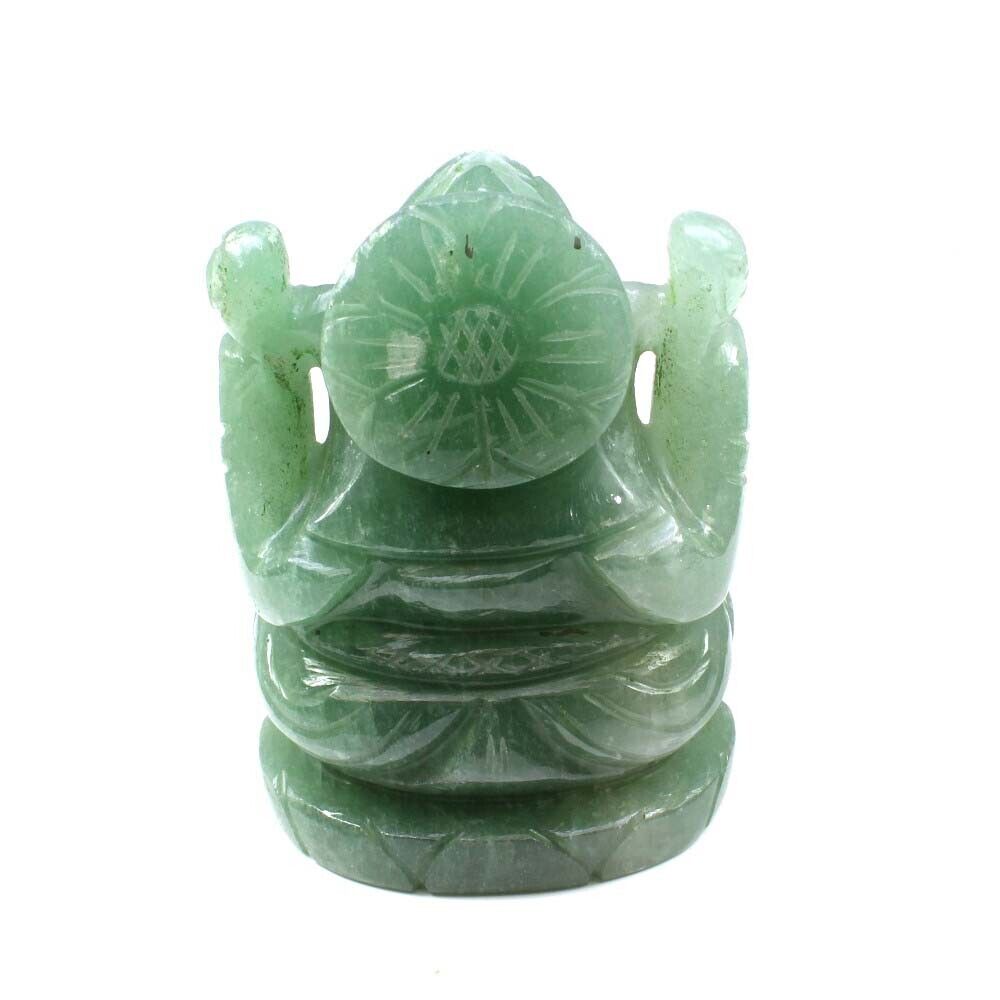 Lord Ganesha God Idol Hindu Deity Jade Carved Sculpture Art