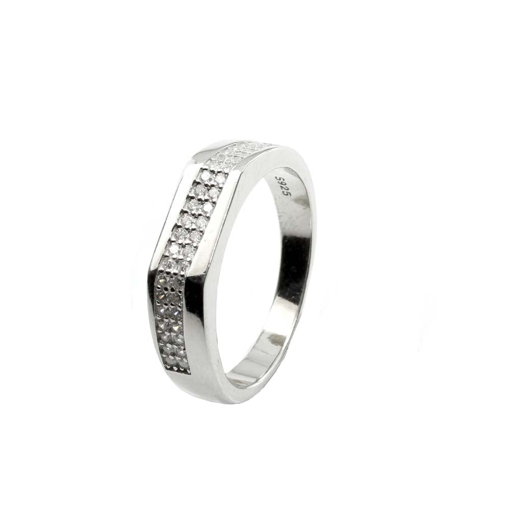 Solid 925 Sterling Silver Men's Ring Platinum Finish