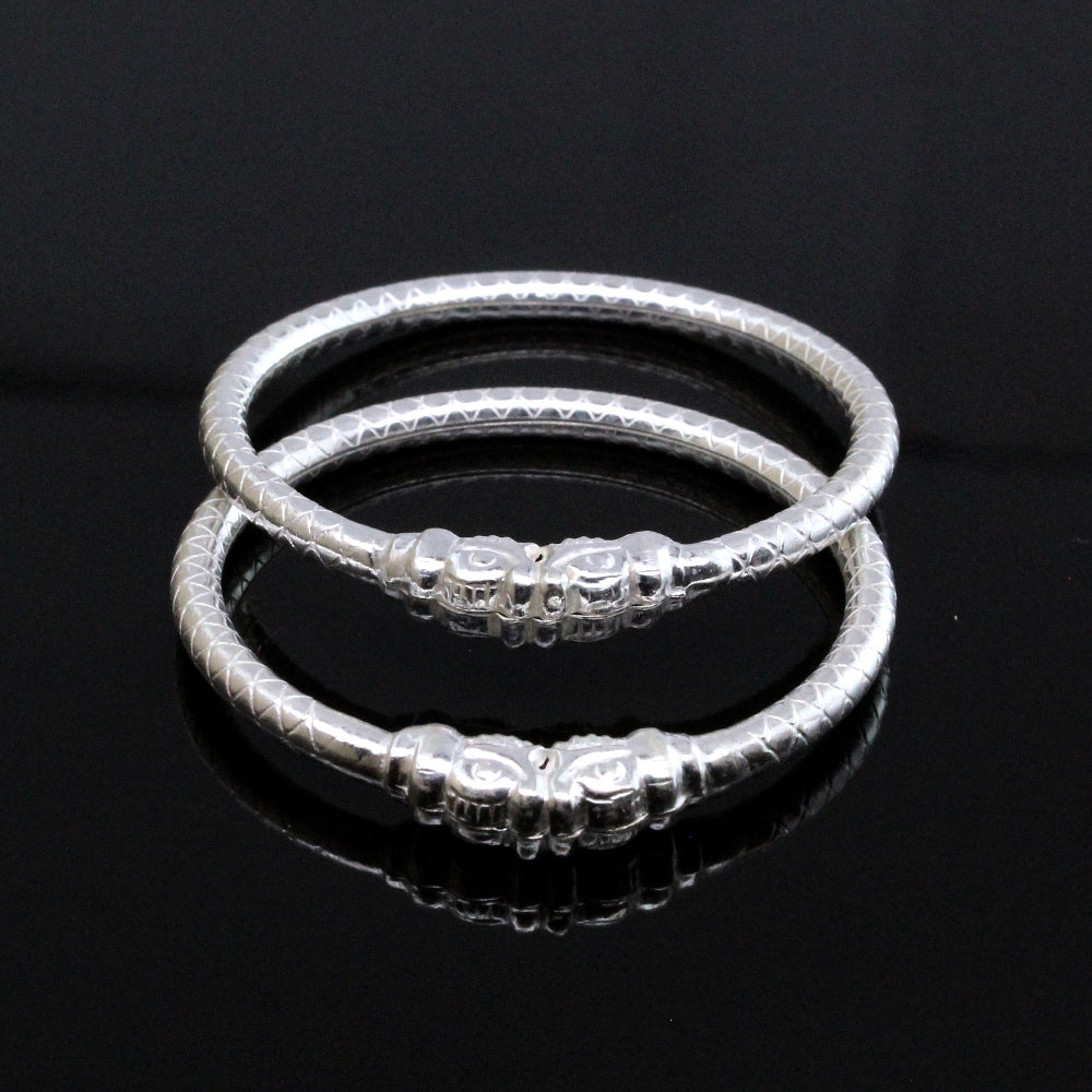Real 925 silver Bangles Kids Bracelet - Pair