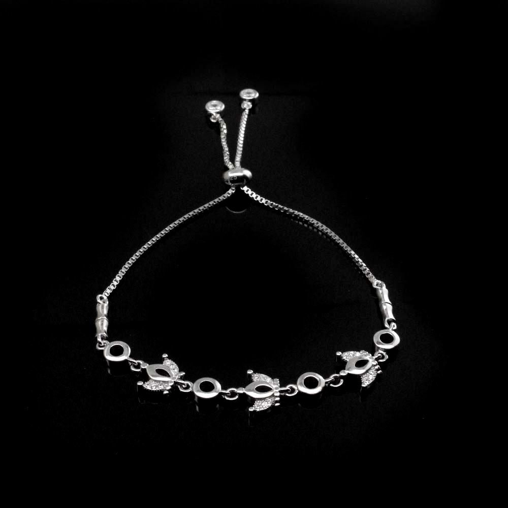 Graceful Real 925 Sterling Silver platinum finish Bracelet for Girls