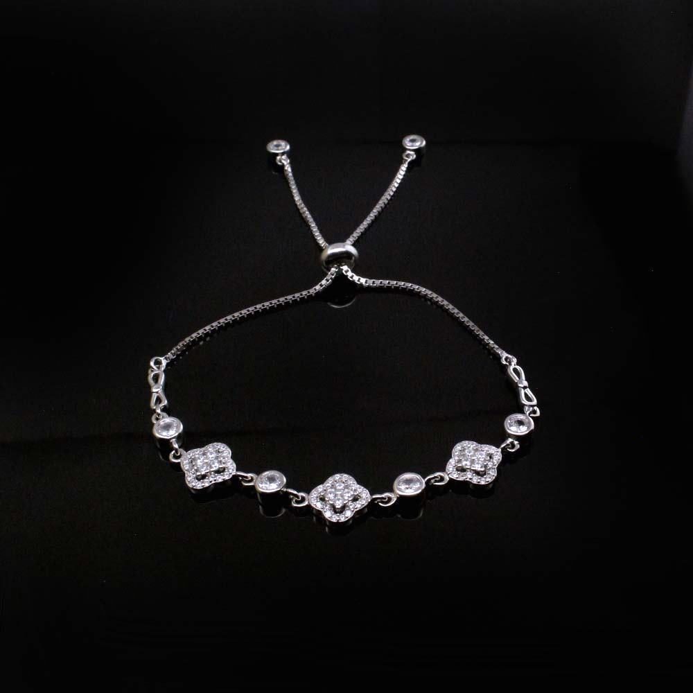 Real 925 Sterling Silver platinum finish Bracelet for Girls