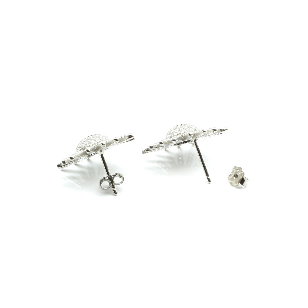 Women Silver Earrings with Push Back