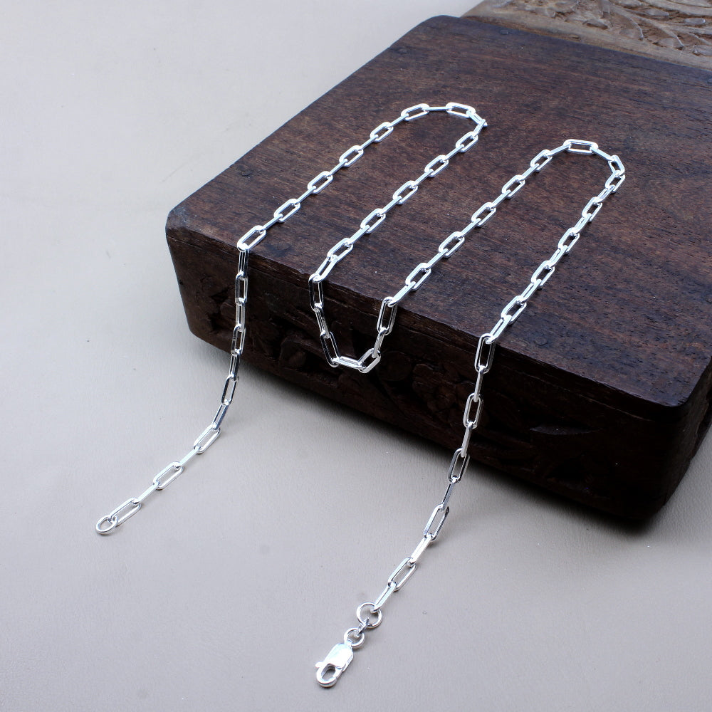 925 Sterling Silver Indian Style Neck Chain 20"