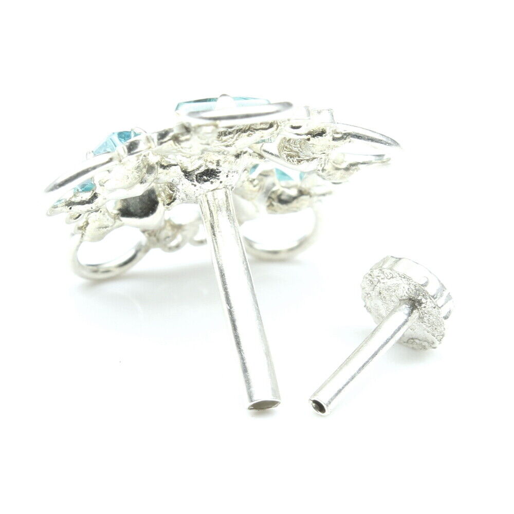 Silver Nose Pin for women with Push pin
