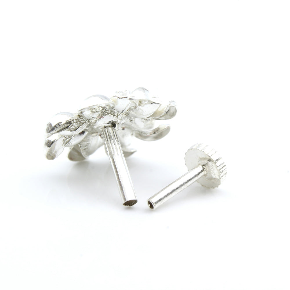 Silver Nose Pin for women with Push pin