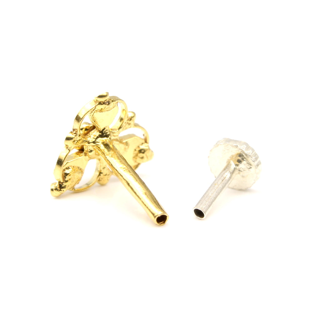 14K Indian nose Stud nose ring Push Pin