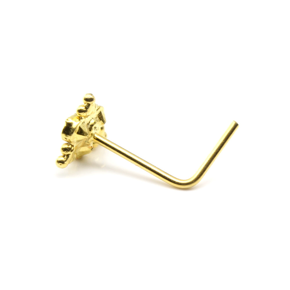 14k Real Gold L Shape Nath