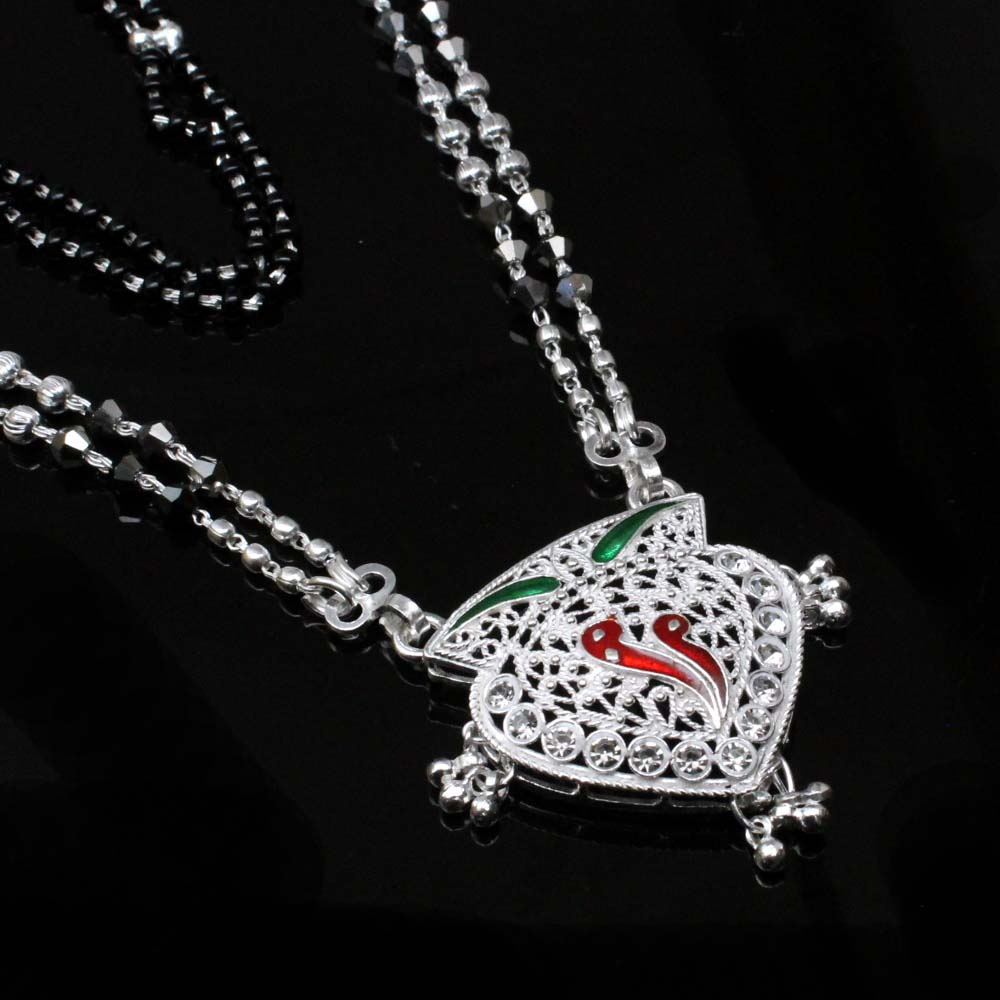 Handmade sterling silver Mangalsutra women necklace chain gift for wife