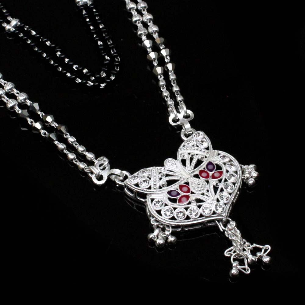 Indian sterling silver Mangalsutra women necklace chain gift for wife