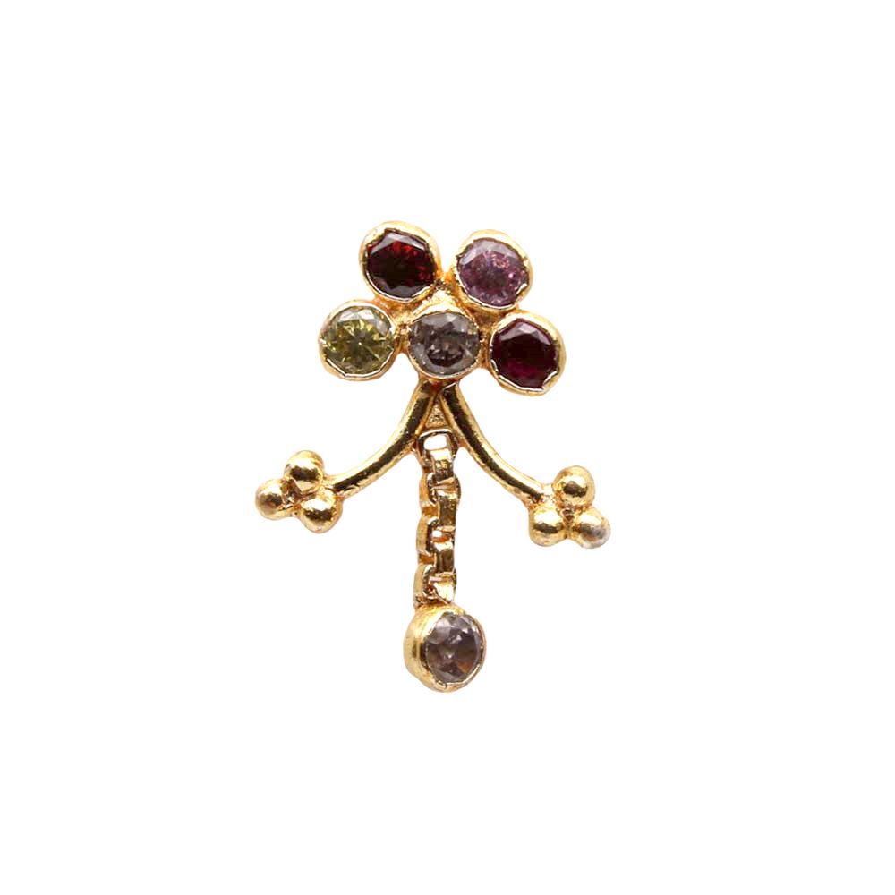 22g Gold plated Twisted Nose Stud