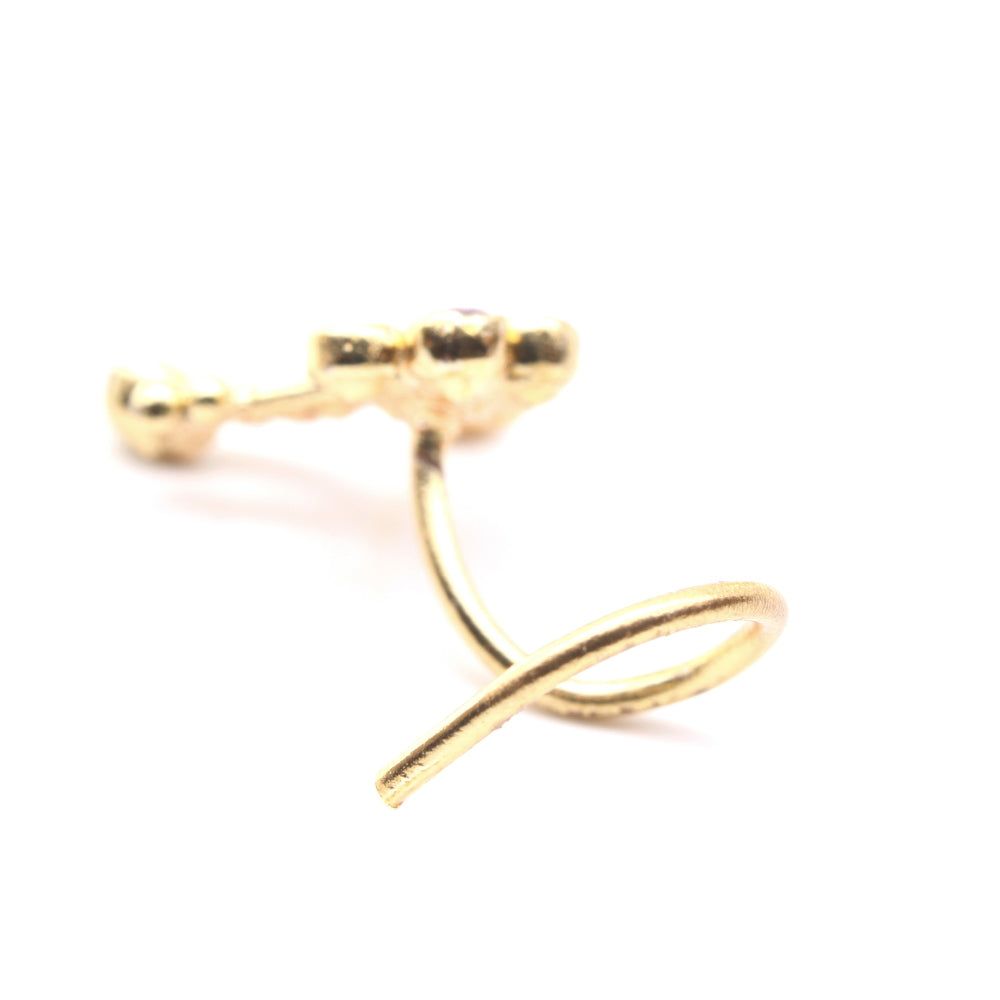 22g Gold plated Twisted Nose Stud