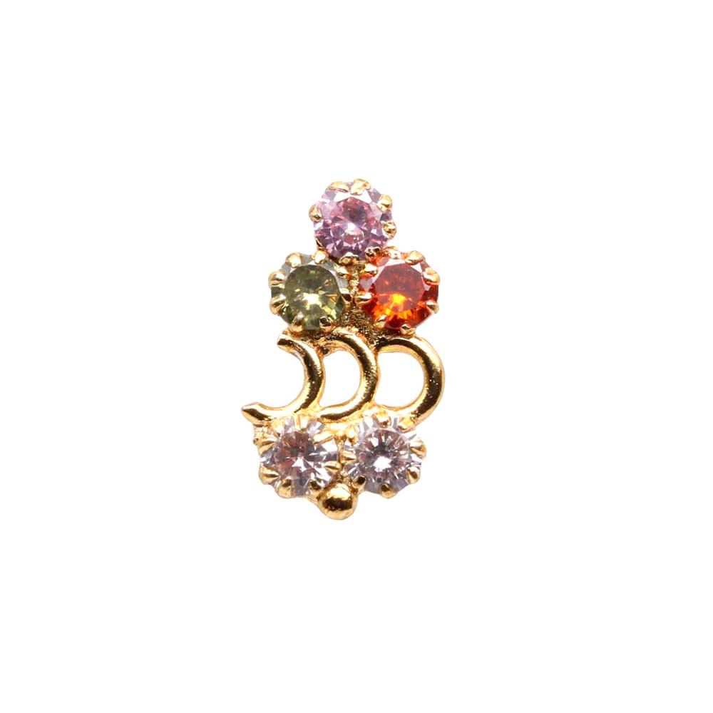 22g Gold Plated Corkscrew Nose Stud