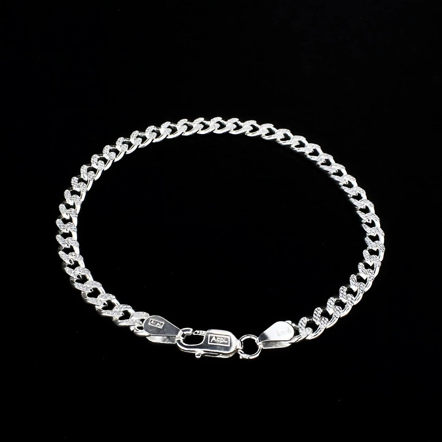 925 Sterling Silver cuban link Men's Chain Bracelet 8.5"