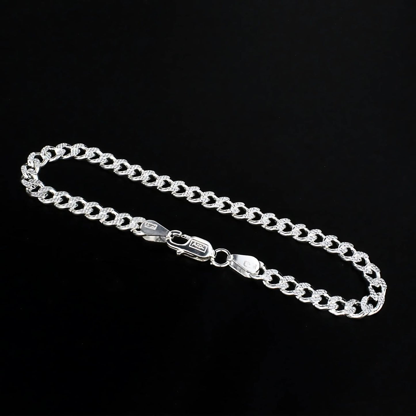 925 Sterling Silver cuban link Men's Chain Bracelet 8.5"