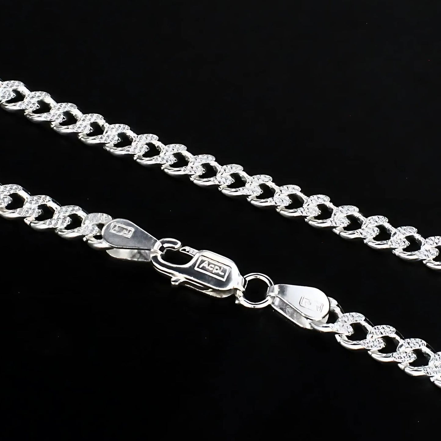 925 Sterling Silver cuban link Men's Chain Bracelet 8.5"