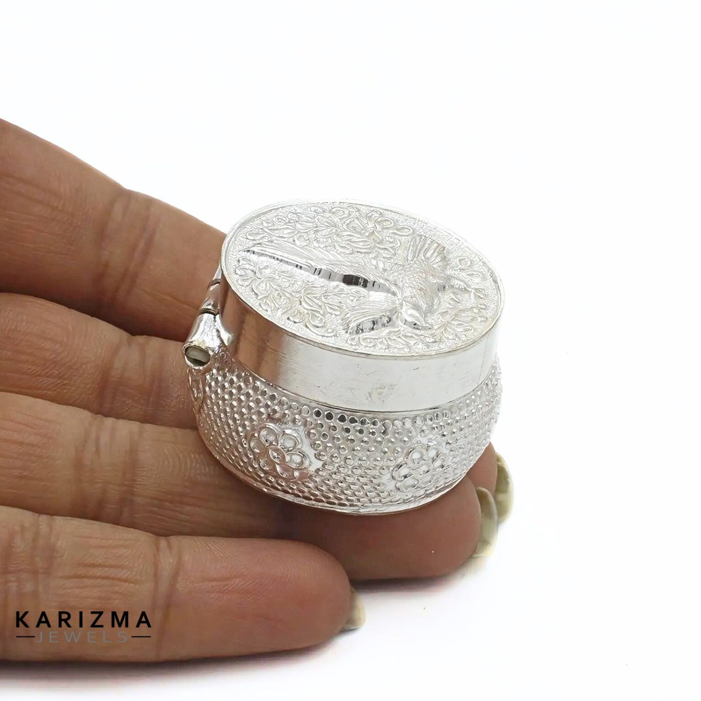 Real Sterling Silver unique Honey Container Dibbi for Red Book Remedy