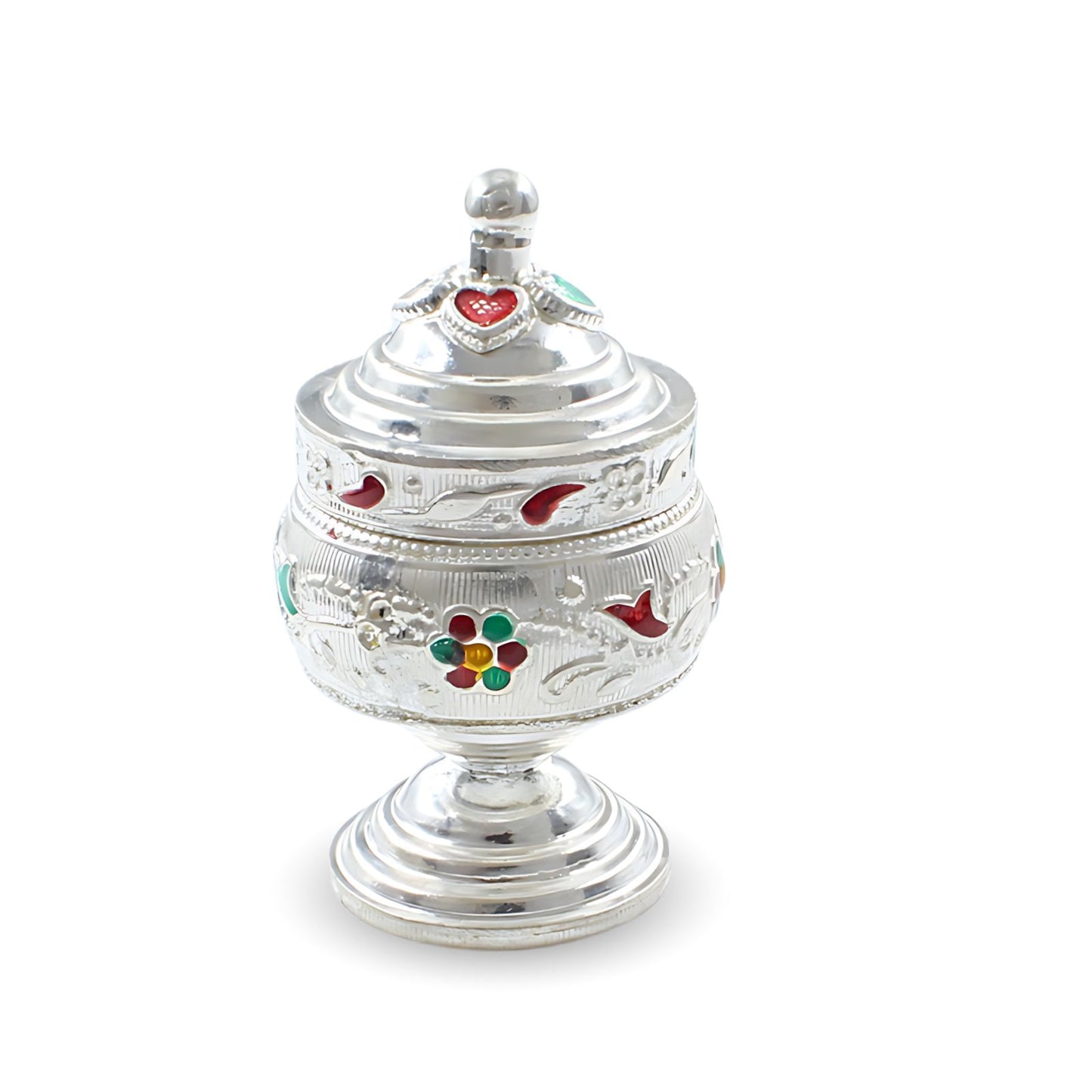 Real Silver Honey Container Enamel Dibbi for Red Book Remedy